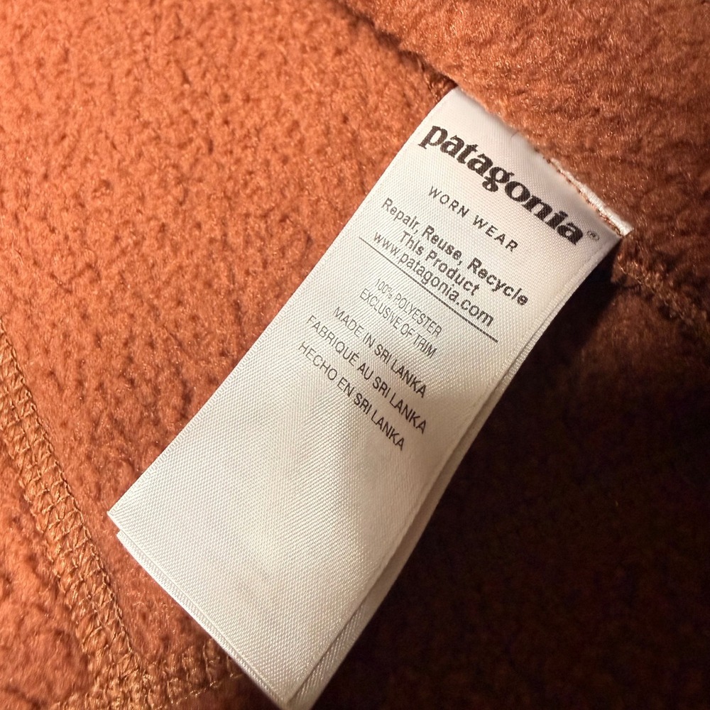 Patagonia Retro Pile Fleece Vest Rust Orange Full Zip Outdoor Layer Small - Picture 7 of 8